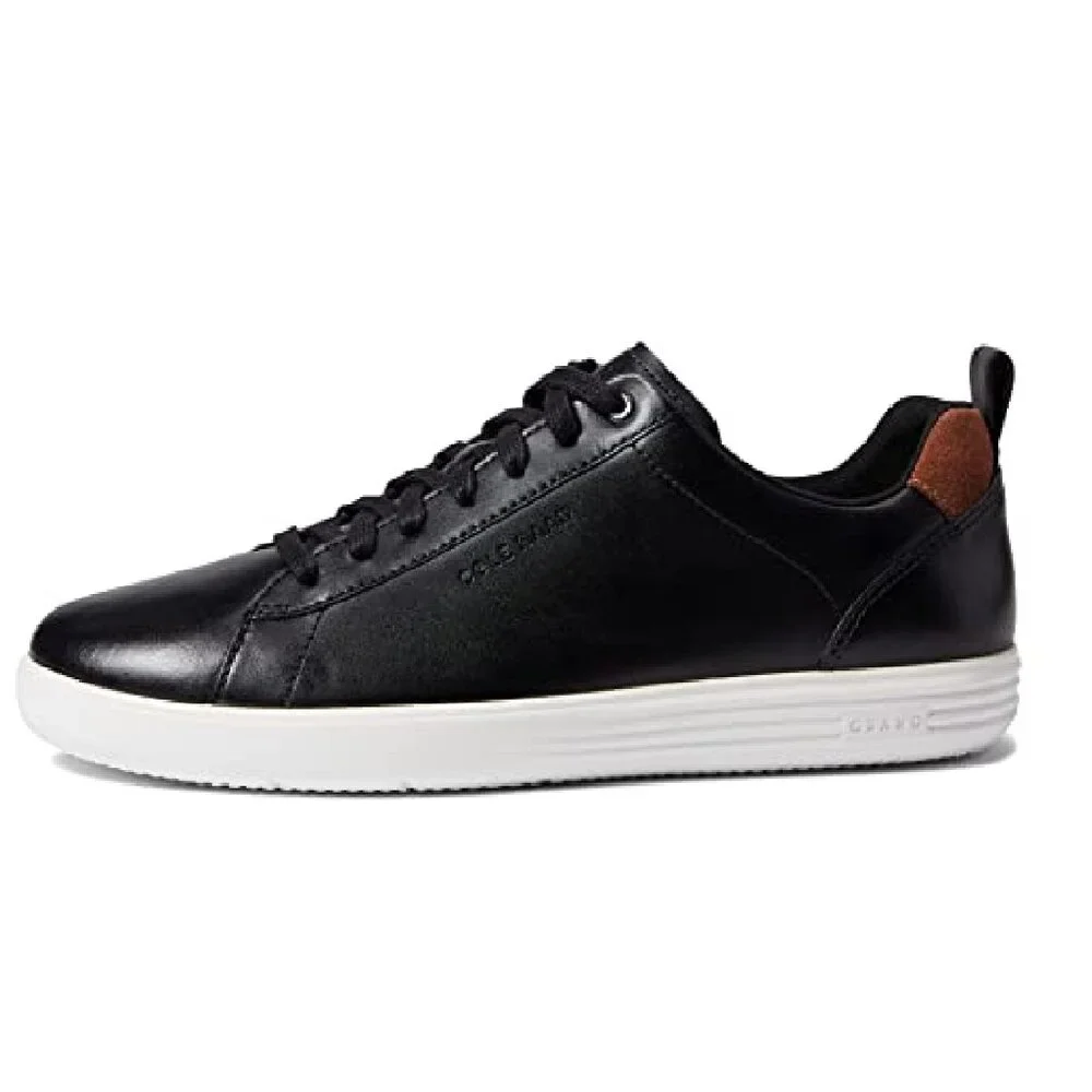 Cole Haan Men's Grand Crosscourt Sneaker, Black Leather/TAN Suede, 10.5